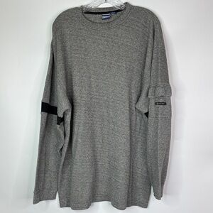 Vintage B.U.M Equipment Gray Long Sleeve Pullover Shirt Size XLT Y2K